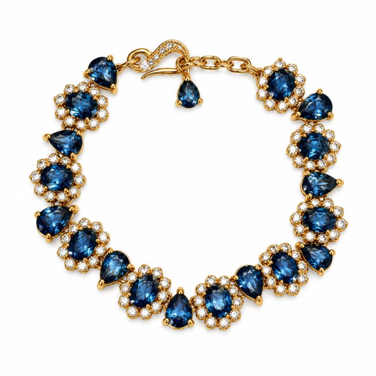 London Blue Topaz Statement Bracelet | Gold-Plated Sterling Silver