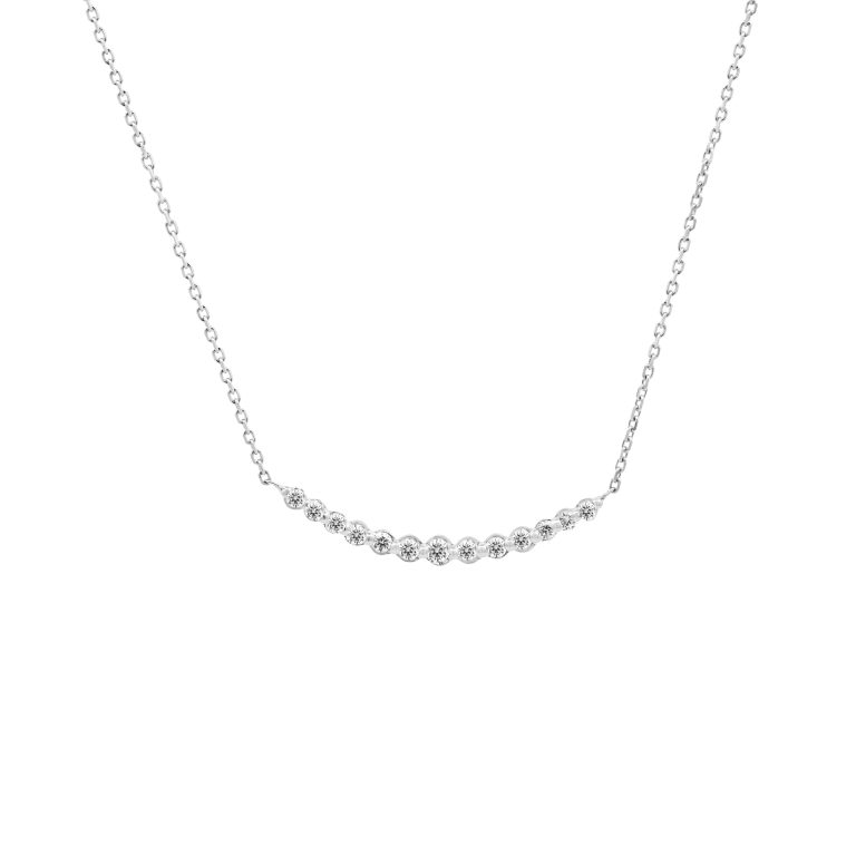 Necklace 18k white gold with diamonds