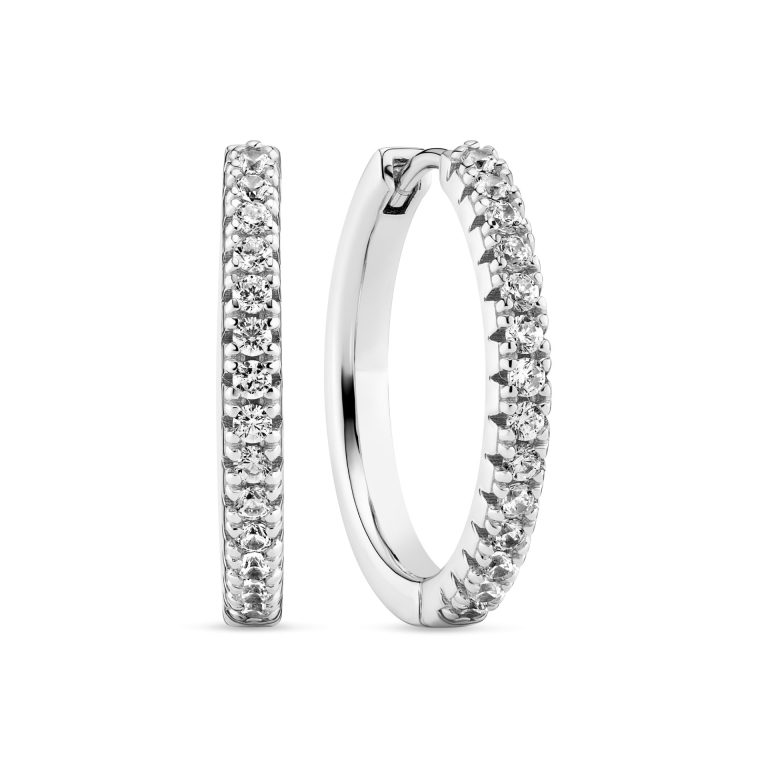 Hoops silver 925 earrings with cubic zirconia
