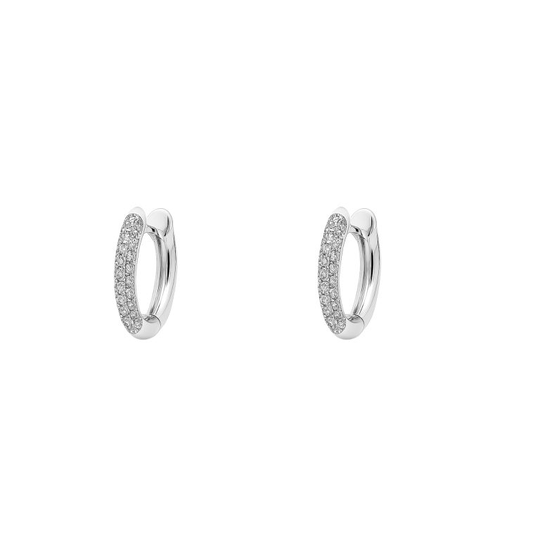 Diamond hoop 18k white gold earrings Diamond hoop 18k white gold earrings