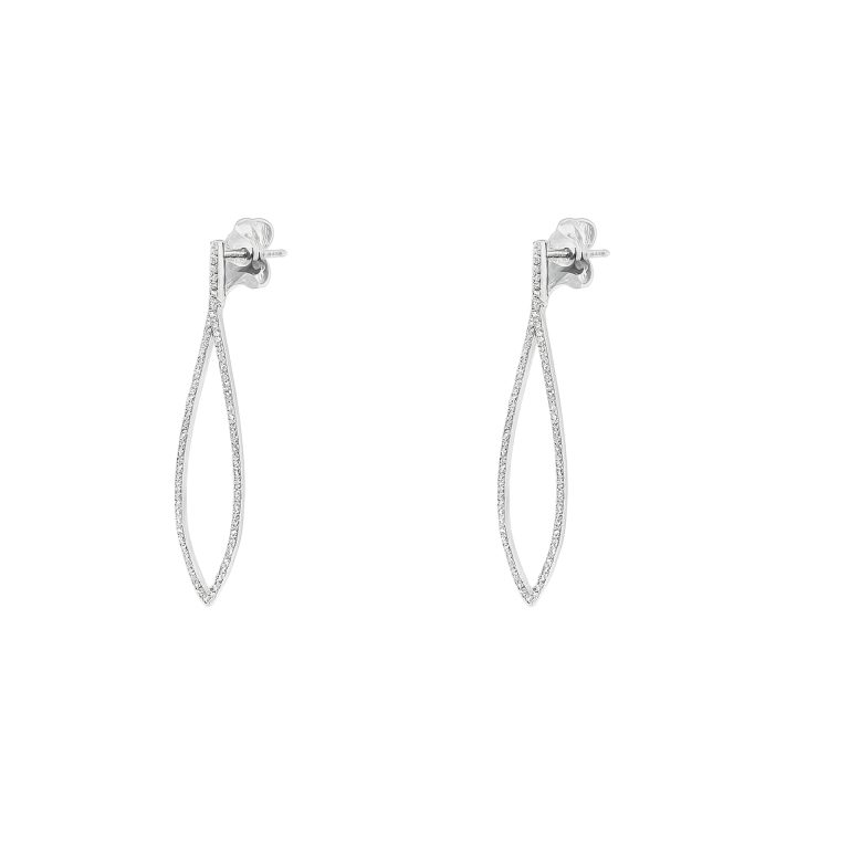 Diamond drop earrings in 18k white gold