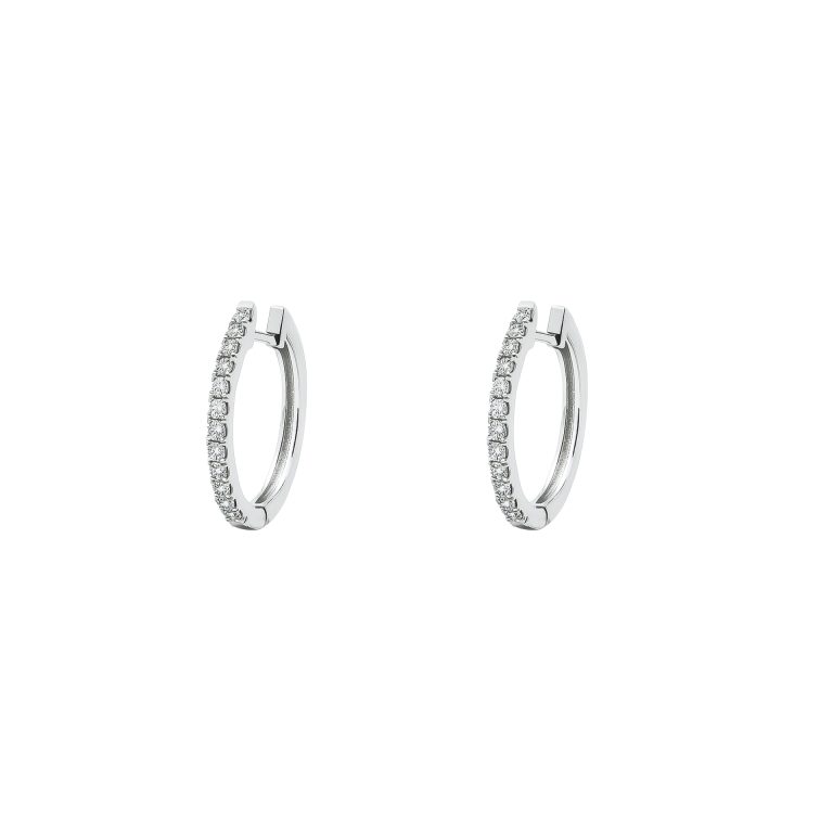 Hoop diamond earrings crafted in 18k white gold