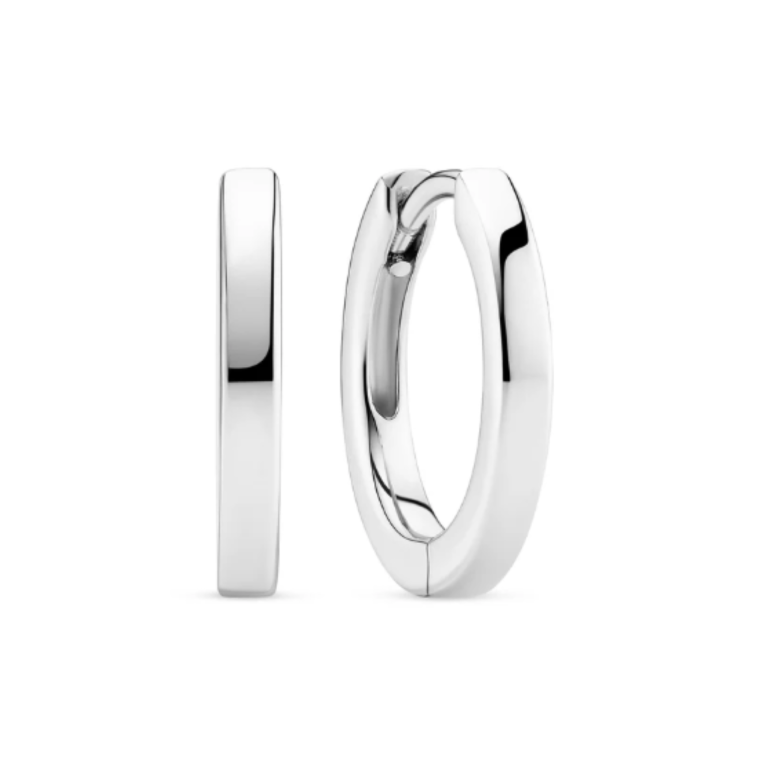Polished sterling silver hoop earrings