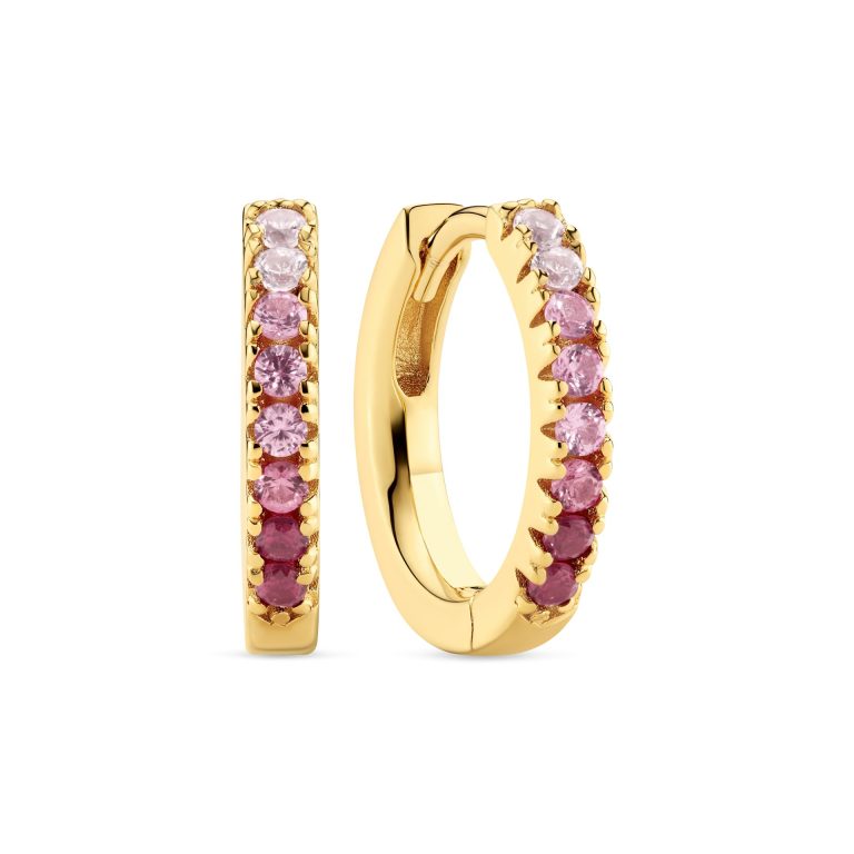 Dual-color zirconia hoop earrings