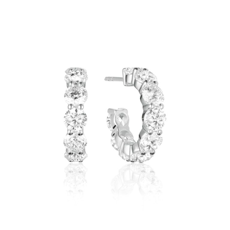 Brilliant cubic zirconia hoop earrings
