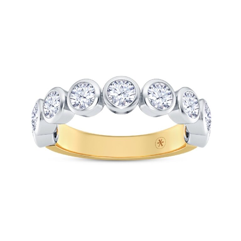 Multi-color 18k gold eternity lab grown ring