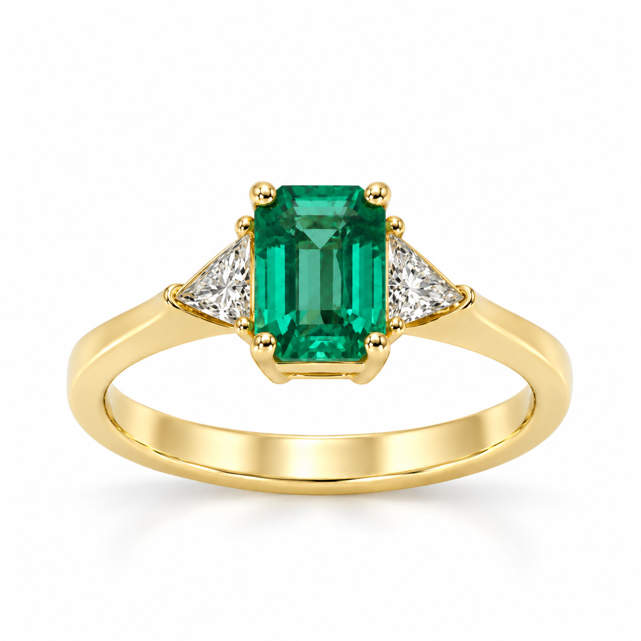 Yellow 18k gold lab grown emerald ring Yellow 18k gold lab grown emerald ring