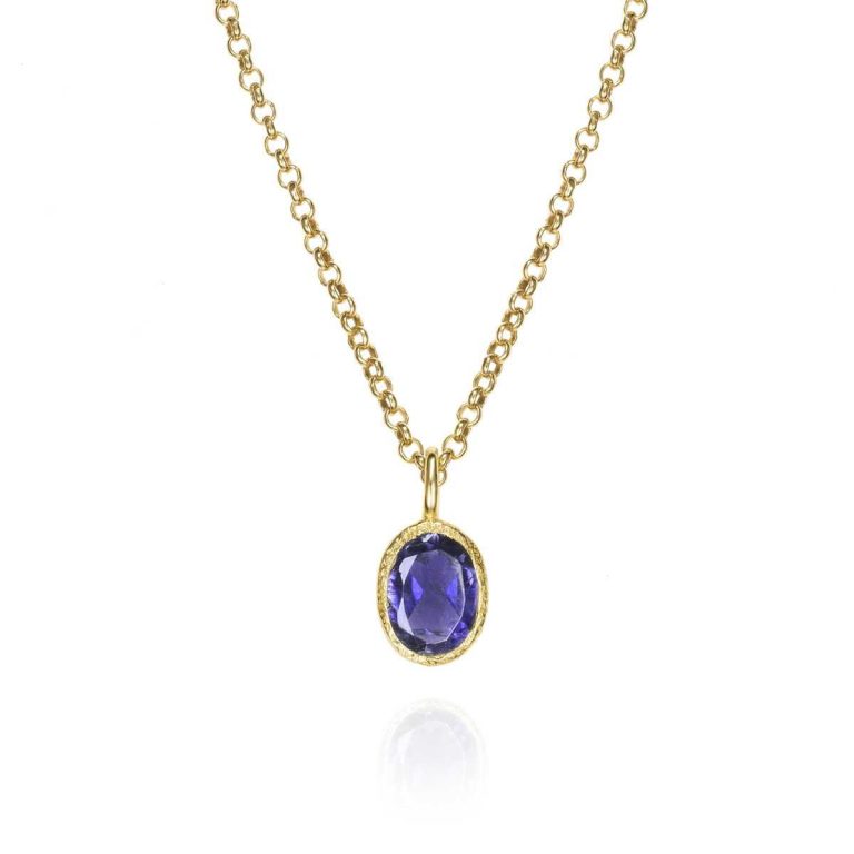 Sapphire pendant in sterling silver 925 gold plated